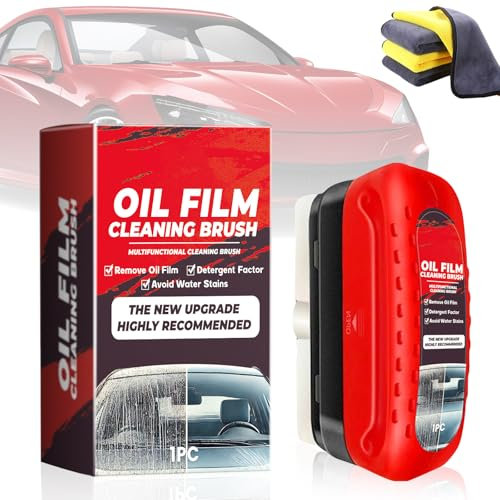 Automotive Oil Film Cleaning Brush,Glass Cleaning Board Glass Oil Film Remover for Car, Car Glass Oil Film Cleaner, Powerful Windshield Cleaner & Oil Film Remover 120ml (1 Pcs)