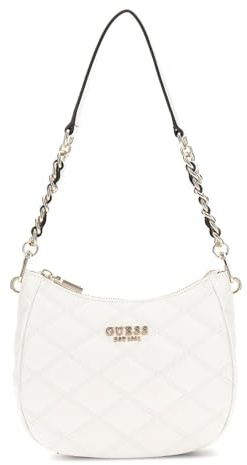 GUESS Tamsin Top Zip Shoulder Bag Cream White, Cream White, One Size