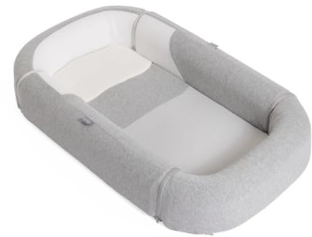 Chicco Mommy Pod 3 en 1, reductor para cuna de bebé, 81 cm x 49 cm, nido para bebés, 0-3 meses para dormir, 0-8 meses para el tiempo del pancino, Funda de algodón orgánico, lavable a máquina, Gris