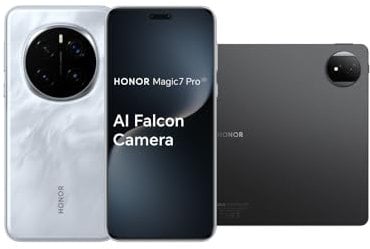 HONOR Magic7 Pro 5G,senza SIM,fotocamera Falcon,12 GB di RAM,512 GB,batteria da 5.270 mAh per tutto il giorno,resistenza all'acqua IP69 e IP68,doppia SIM,Android14,Lunar Shadow Grey