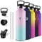Grsta Gourde, Bouteille Isotherme 1l, Anti Fuite, Gourde Paille Adulte, Double Isolation, Gourde Inox, Acier Inoxydable 18/8, Gourde sans Bpa, pour Randonnée, Camping, Aptitude, Sportif, Yoga