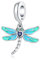 PANPOKI Charms Anhänger aus 925er Sterlingsilber, Bead Charm für Damen, kompatibel mit europäischen Armbändern und Halsketten (Farbige Libelle mit Farbverlauf)