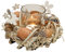 Osterkranz Ostergesteck Braune Eier mit Teelichtglas - Osterdeko mit Schmetterling und Blumen, Tischdeko Ostern, Osterkerze