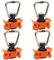 10x Single Endbeschlag, Endfitting, Einfachendbeschlag für Airlineschienen, Bruchlast 500daN (Orange)