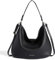 David Jones - Schultertasche Hobo Damen - Handtasche aus weichem Kunstleder - Einkaufstasche Shopper mit Langem Henkel - Umhängetasche Henkeltasche große Größe - Klassisch Praktisch - Schwarz