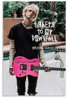 MMCJUH Machine Gun Kelly Tickets to My Downfall Wandkunst, buntes dekoratives Poster, Kunst, Leinwand, Geschenk für Freunde, schön, geeignet für Wohnzimmer und Schlafzimmer, ungerahmt, 30 x 45 cm
