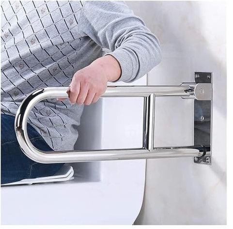Haltegriff für Badezimmer aus Edelstahl – klappbare Armlehne für Sicherheit, Unterstützung älterer Menschen, rutschfester Badewannen- und WC-Handlauf