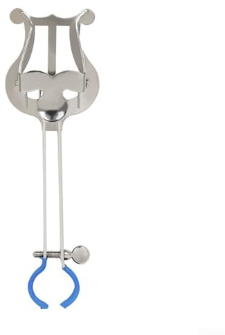 Leicht tragbar für Trompeten-Notenständer, leichte Metallleier, ideal für Konzerte und Marschveranstaltungen (Silber)