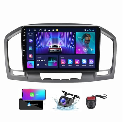 ZZPHKK Android 14 Doppel din Autoradio für Buick Regal/Opel Insignia 2008-2013 9,5 Zoll 2K Touchscreen Radio mit CarPlay Android Auto SWC FM/RDS DSP 3D Auto Modell Showcase+Rückfahrkamera(M100CP)