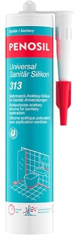 PENOSIL Universal Sanitär Silikon 313 Grau 300ml – Dauerelastisch, feuchtigkeits- & UV-beständig, wasserfest in 30 Min