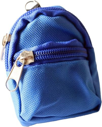Wyjuan Mini-Puppenrucksack, Schultasche, Puppenhaus-Schulzubehör für Puppenhaus-Dekoration, Simulations-Mini-Schultasche, Zubehör, Blau, 1 Stück