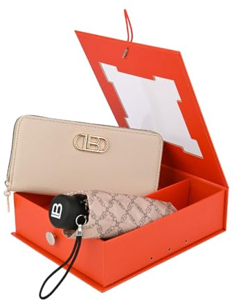 Laura Biagiotti Geschenkset für Damen, PU-Geldbörse und Super Mini Taschenschirm, Elegantes Set