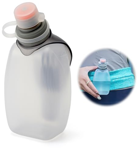 XRVRILE Botella de agua deportiva para correr, 250 ml, botella de agua para deportes, sin BPA, a prueba de fugas, con clip en la espalda, botellas de agua para gimnasio, para deportes, maratón, correr