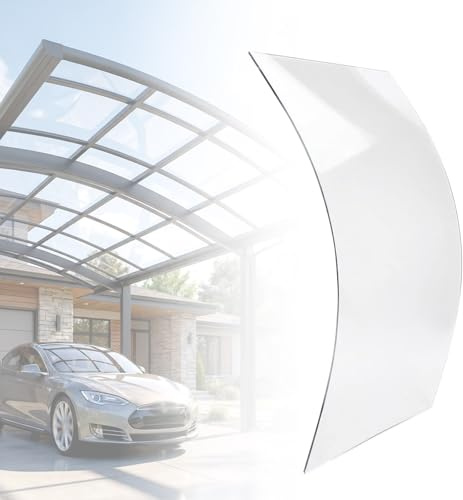 MBBTAG Pannelli Policarbonato Trasparente 1.8mm, Lastra di Copertura in Plastica Trasparente, Impermeabil per Tettoie Pergola Serra Terrazza Balcone Garage, Facile Tagliare(1.2x8m)