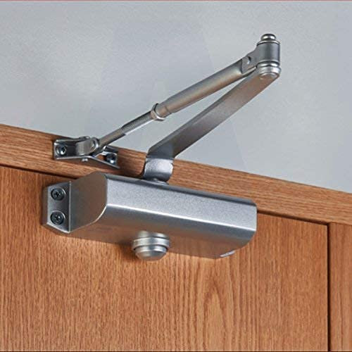 Ferme-portes Automatique Réglable Contrôle Jusqu'à 45KG (1pcs), Ferme-Porte Automatique Hydraulique avec A Bras Compas Rotatif Ideal pour Maison Magasin Bureau, Manuel en Anglais Disponible