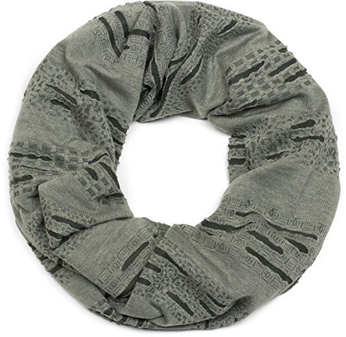 styleBREAKER Loop Schal im Destroyed Vintage used Look mit Rissen, Schlauchschal, Tuch, Unisex 01018078, Farbe:Jadegrün, Größe:Breit