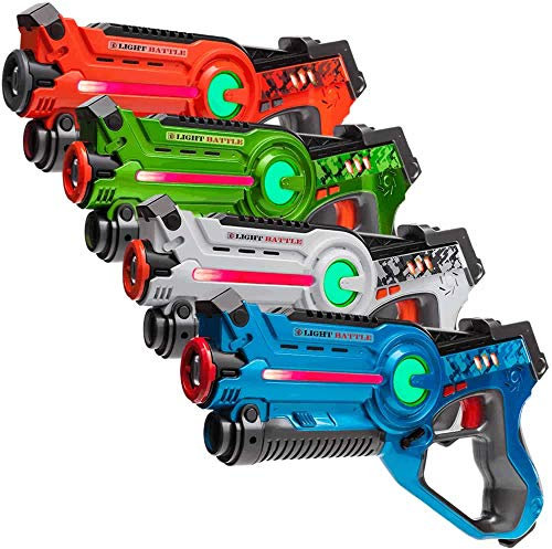 Light Battle Active Lasertag Set - 4X Laserpistole (grün, orange, weiß, blau)
