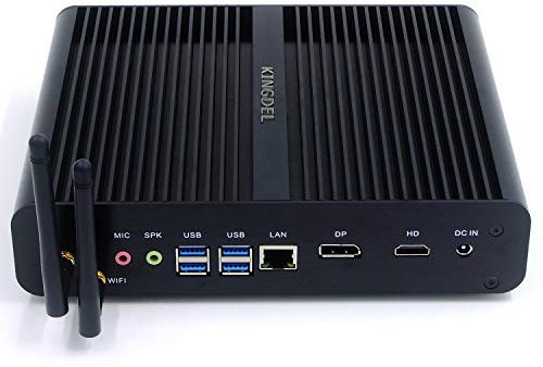 KINGDEL NC860 Fanless Mini PC, Slim Desktop Computer, Core i7-8550U 8th Gen. 4 Cores CPU, 16GB DDR4 RAM, 256GB SSD, 4K 4096x2304, HD Port, DP, Metal Case W-11 Pro