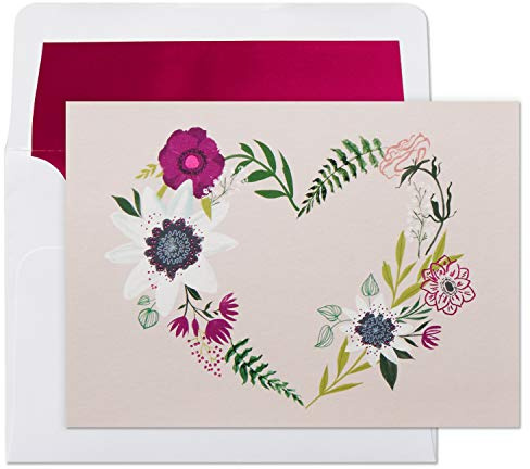 Hallmark 10 Stück Blanko-Karten mit Umschlägen Blumenkranz Herz