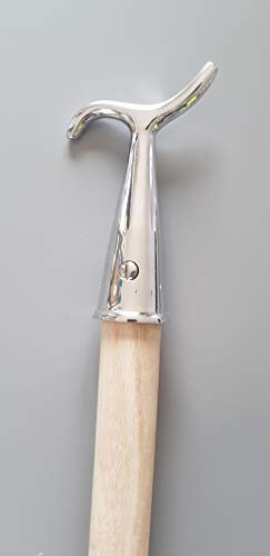 Pole Hook and Pole - for Sash Windows Skylight Velux Window Loft Attic Blinds Boat Hooks (Polished Chrome Hook & Pole)