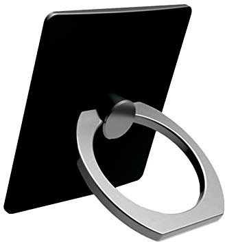 Cell Phone Finger Stand, Kickstand 360 Degree Rotation Ring Holder, Kickstand Ring Grip for iPhone, Samsung, LG, HTC (Black)