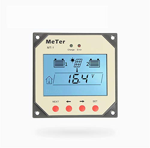 SolaMr Compteur à Distance pour Contrôleur de Charge Solaire à Batterie Double avec Câble de 10 Mètres pour Série EPIPDB-COM (MT-1)