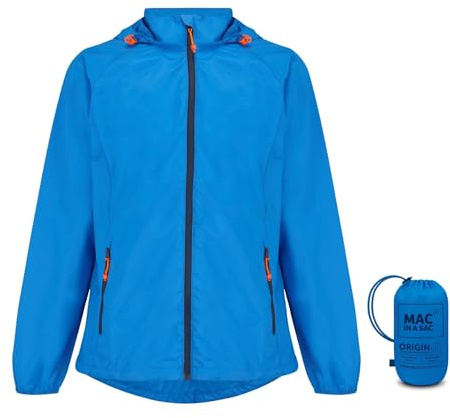 Mac in a Sac Veste imperméable et compacte Origin - Imperméable unisexe, coupe-vent, respirant et léger pour hommes et femmes - Ocean Blue - XS
