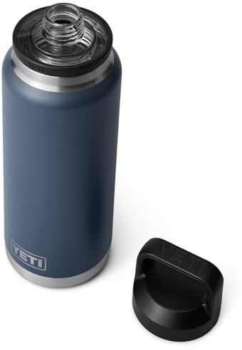 YETI Rambler Bottle Chug, Vaccum Insulated Stainless Steel Bottle with Leakproof Chug Cap, Navy, 36 oz (1065 ml)