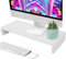 Aynefy Supporto per Monitor da 50 x 20 x 8 cm, in Legno, Ideale per Computer Portatile, Computer Fisso, per scrivania, Ufficio, Camera da Letto, Soggiorno, di Colore Bianco
