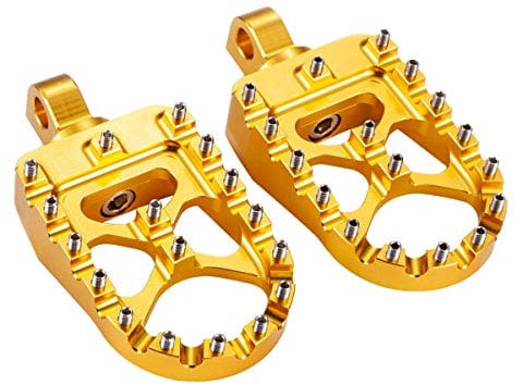 Hopider Repose-pieds larges CNC à rotation 360° style MX chopper bobber pour Harley Dyna Sportster Fatboy Iron 883, doré