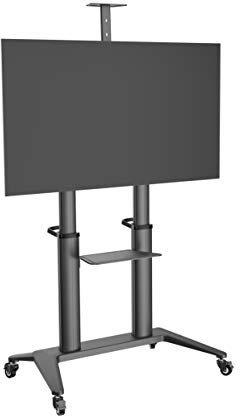 PureMounts DS TV Standfuß PDS-0012C für LCD/LED/Plasma Bildschirme von 178cm - 305cm (70 bis 120) mit 140kg Traglast, max. VESA 1000x600mm, neigbar, höhenverstellbar, schwarz