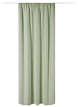 JEMIDI Vorhang Blickdicht 140x245cm - Gardine mit Kräuselband Universalband - 100% Polyester Schal lang für Wohnzimmer Schlafzimmer - grün