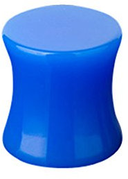 Taffstyle Ohr Plug Flesh Tunnel Piercing Ohrpiercing UV Saddle Double Flared 10mm Blau