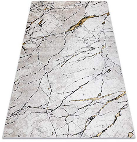 rugsx Modern Teppich Gloss für Wohnzimmer, Schlafzimmer, Arbeitszimmer, elegant, Glamour, Marmor, Stein, Elfenbein/beige 180x270 cm