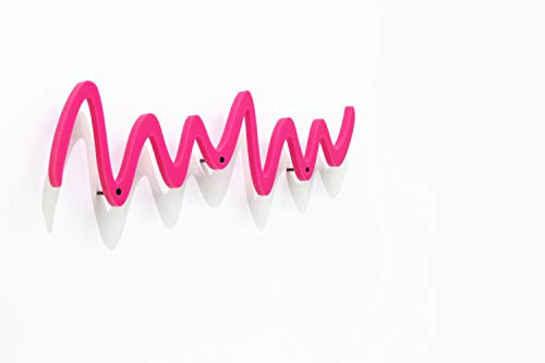 Moderner dekorativer Wandhaken, rosa Zick - Zack, Garderobe - Wandhalterung Acrylregal - Wandhalterung - Deko-Garderobe