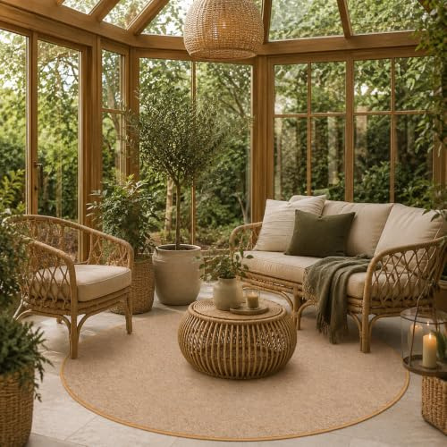 Snapstyle Natur Sisal-Optik Teppich Taff Nuss Rund 7 Größen