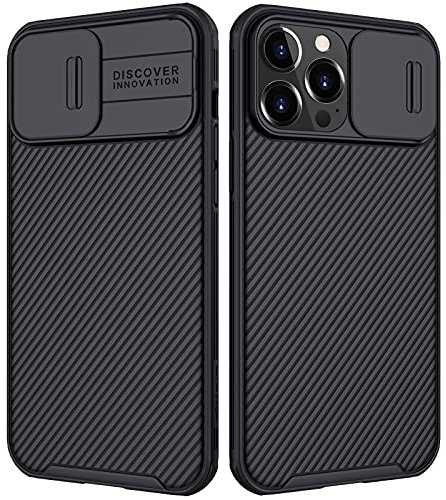 Nillkin iPhone 13 Pro Max Hülle, CamShield Pro Handyhülle iPhone 13 Pro Max mit Kameraschutz und Anti-Rutsch Stoßfest Kratzfest Schutzhülle für iPhone 13 Pro Max Case Schwarz