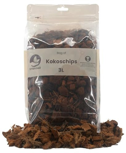 Premium SYBASoil Kokosnussschalen-Chips 3L, Mulch Chips, Coco husk, Coconut