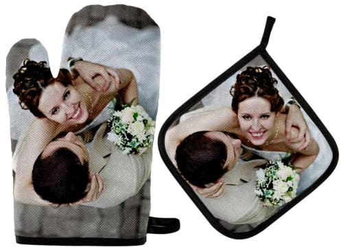 Guanto da forno personalizzato per destrorsi, resistente al calore, presine per cucina, festa della mamma, festa del papà, accessori da cucina regalo.