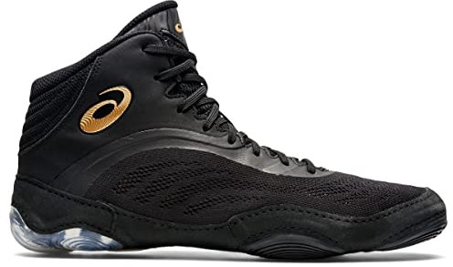 ASICS Herren Split Elite Wrestling Schuhe, Schwarz/Pure Gold, 42.5 EU