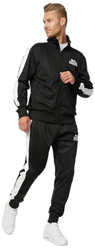 Lonsdale Herren-Sportanzug, normale Passform Sportbekleidung aus Polyester | Stehkragen, Reißverschlusstaschen, Langarmjacke, Hose mit elastischem Bund, Trainingsanzug für Fitnessstudio, Reisen & Alltag