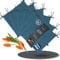 LILENO HOME 6er Set Stuhlkissen Mittelblau (40x40x4,5 cm) - Sitzkissen für Gartenstuhl, Küche oder Esszimmerstuhl - UV-beständige Indoor u. Outdoor Stuhlauflage als Stuhl Kissen (Laura FUM)