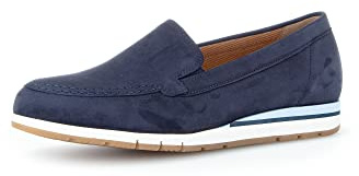 Gabor Damen Slipper, Frauen Slip On,Wechselfußbett,Moderate Mehrweite (G),Slip-ons,Mokassins,Halbschuhe,Slides,Loafer,Blue,40 EU / 6.5 UK
