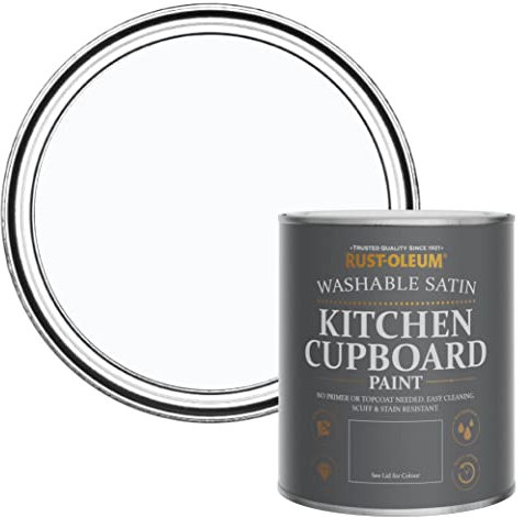 Rust-Oleum Light Blue Scrubbable Kitchen Cupboard Paint in Satin Finish - Icecap 750ml