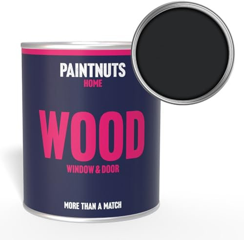 PaintNuts Wood Window & Door Paint - RAL-9011 - GRAPHITE BLACK Matt 500ml Tin
