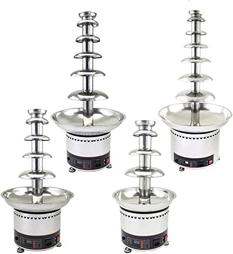 Chocolate Fountain, 4/5/6/7 Tiers 304 Stainless Steel Electric Melting Machine Choco Fondue Fountain Pot with Temperature Control for Candy Butter Nacho Cheese,DHC5F
