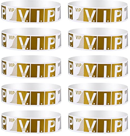 300 Stück Vip Einlassbänder Bändchen Wasserdichte Eintrittsarmbänder Für Veranstaltungen Papierarmbänder Goldene Einweg-Eintrittsarmbänder Für Veranstaltungen Partys Vergnügungsparks Konzerte