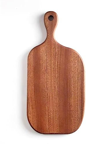 HomeDo Tabla de cortar de madera para cocina,madera de ébano, bandeja para servir con asas, tabla de charcuterie para pan, carne, frutas, queso, pizza y verduras (mango ascew, 40 x 20 cm)