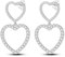 Hapour Ohrringe aus 925er-Sterlingsilber für Damen doppelte Huggie-Creolen Herz-Ohrringe mit Liebes-Zirkonia baumelnde Tropfen-Ohrringe für Damen Hochzeit Party Alltag Abschlussball