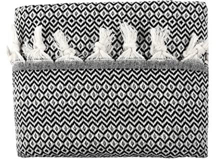 Tuiste Doppelte Tagesdecke Schwarz, Baumwolle, Couchüberwurf, Sofadecke, kuschelige TV-Decke, Couchdecke, Sesseldecke, Wendedecke, Bettüberwurf, Couch Überzug, Sommerdecke, Picknickdecke 200x230 cm